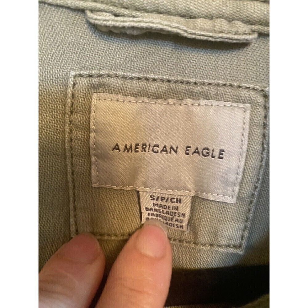 America Eagle Army Green Sweatshirt Jacket Sz.S - Picture 3 of 8